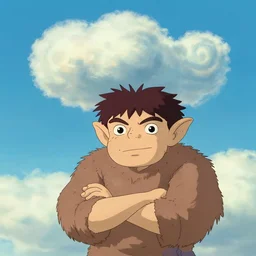 cel shaded cartoon, curled blue sky fluffy curled clouds, smoke shaped clouds, from lorax movie, by studio ghibli