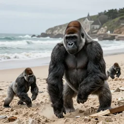 gorillas storming the beaches of Normandy