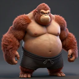extremely intimidating angry tough looking sumo wrestler orangutan. japanese warrior character, scary, gruffness, interesting 3 d character concept by square enix, in the style of league of legends, hyper detailed, cinematic, final fantasy, character concept, ray tracing, fur details, portly, maya, c 4 d, artstation