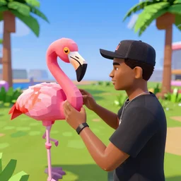 flamingo albert youtuber play roblox, higly detailed