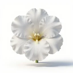 albino iris flower, clean 3d render, full body, isolated on a pure white background, centered, entire subject in frame, sharp focus, soft studio lighting