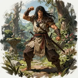 anime ,dynamic brush strokes, linear gamma, dynamic pose, natural light, dissolution filter ,turbulence filter, costume design made by nordic tribes, sophisticated composition, old masters light composition, procedurally generated, epic human character posing for concept art, beautiful ancient garden behind, substance designer, PBR, Ultra detailed, hyperrealistic, megascans, volumetric light, concept by master artist, made in paint tool SAI2, trending pixiv face