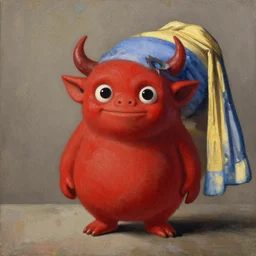 full character of a stylised cute and tiny red ogre, naita aka oni, character design, painting by gaston bussiere, katsuya terada, nc wyeth, greg rutkowski, craig mullins, vermeer, frank frazetta, mucha, tom of finland, trending on artstation, jeffery catherine jones