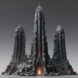 3 d sculpt of a cyberpunk futurist evil gothic architecture scifi tower inspired by the matrix, star wars, ilm, beeple, star citizen halo, mass effect, starship troopers, elysium, the expanse, high tech industrial, artstation unreal