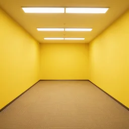 backrooms office place yellow walls carpet floor led lights with nobody, bright, 8 k photorealistic, hd, high details, trending on artstation