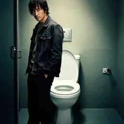 a movie poster of a man and a toilet