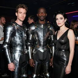 a paladin wearing issey miyake armor in a club, portrait, fashion photography, by davide sorrenti, jemal shabazz, nan goldin