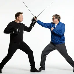 elon musk swordfighting bill gates