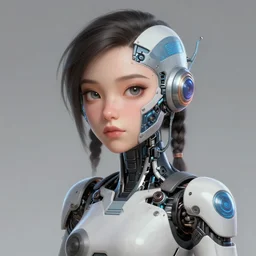 i made the cyborg lady i want to be when humanity grows up and i can bioengineer augmented interfaces. i'm gonna be cute af and badass. unreal engine & digital painting, trending on artstation
