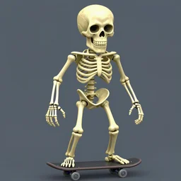 A gameplay screenshot of a skeleton in tony hawk (PS2, 2004)