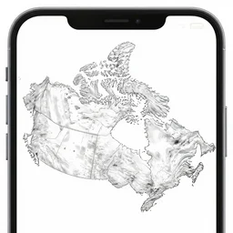 professional fine detailed photo of a canada map, iphone photo, instagram, black and white - - cfg _ scale 7
