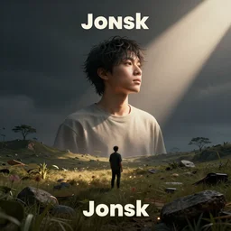 musician Jonsk’s album cover designed by Dom Qwek. 3D rendering octane.