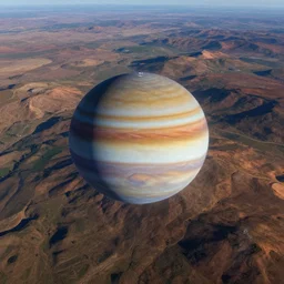 kodachromatic aerial drone view of jupiter landscapes,digital concept art,unreal engine,realistic,8k