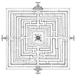 labyrinth blueprint map in thriller quest setting