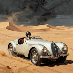 moebius comic art, the incal, maserati tipo 1 5 1, cinematic moebius illustration, driver rider, painting, film still, dune, star wars