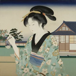Japanese painting in the style of Tom Sachs