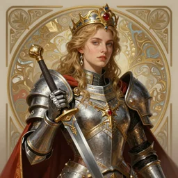 portrait of imogen poots as a warhammer paladin with knife, by sasha tudvaseva, deep focus, intricate, elegant, regal, highly detailed, digital painting, artstation, concept art, matte, sharp focus, illustration, warhammer, fantasy, hearthstone, art by artgerm and greg rutkowski and alphonse mucha