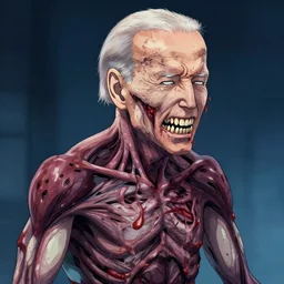 Joe biden body horror in the style of anime, Parasyte, Creative design