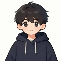 cute anime guy in hoodie, concept art 4k