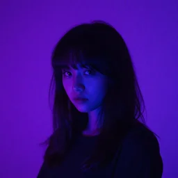 lo - fi amazing image, colored. purple, black and blue pallette color