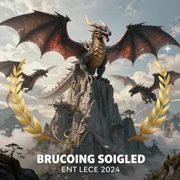dragons circling a tall mountain spire, fantasy art