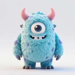 3 d model of a cute monster