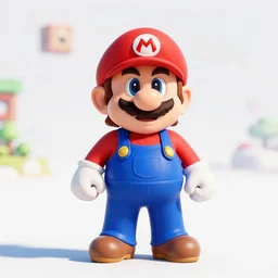 mario 3 d render, in the style of templeos.