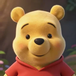 ultrarealistic hyperdetailed render of winnie the pooh, cute symmetric eyes, lovable and furry, portrait style, by beeple and h. r. giger, makoto shinkai, studio ghibli, giovanni paolo panini, colorful, vibrant, animation style render, unreal engine, cryengine, artstation