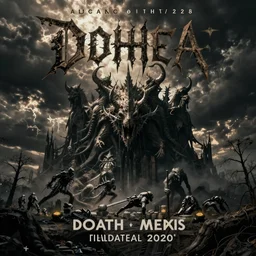 hyperdetailed artstation death metal album cover