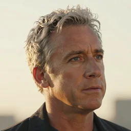 a silver-haired steve carell, head and shoulders masterpiece, in rapture, golden hour, artstation, in the style of Art Deco and Edward Hopper and Bosch, extremely detailed