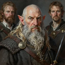 a highly detailed portrait painting of a rugged medieval fantasy dwarf ranger with piercing eyes, by marc simonetti and michael whelan and gerald brom amd hildebrandt