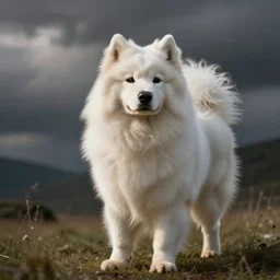 Samoyed dog that looks like Gollum