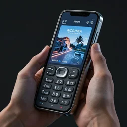 a dslr artistic hd photo of futuristic highly powerful mobile device for calling, highly detailed