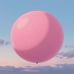 Big pink sphere high in the sky at dusk, beautiful matte painting by Makoto Shinkai,