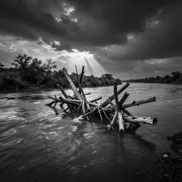 the river styx, a photo by beau brashares, pinhole photography, extreme contrast and sharpness
