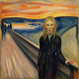 painting of vengeance, in the style of munch, 8 k