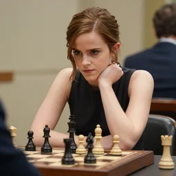 Emma Watson as a chess player