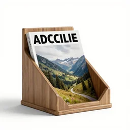 rustic magazine rack, clean 3d render, octane render, isolated on a pure white background, centered, entire object in frame, sharp focus, soft studio lighting