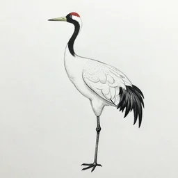 biological drawing of crane