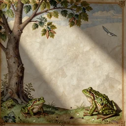 medieval marginalia with frogs