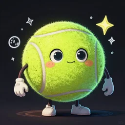 portrait, tennis ball monster, chalk, colorful, digital art, fantasy, magic, trending on artstation, ultra detailed, professional illustration by Basil Gogos