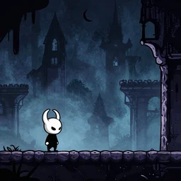 a side scrolling video game based on fear of the unknown and inspired by fanart trending on art station of hollow knight