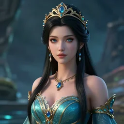 portrait of attractive queen of the ocean 3 d fantasy art very high detail octane render unreal epic scene