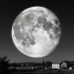 incredible full page illustration, moon hitting earth, Edward Hopper and James Gilleard Zdzis, black and white