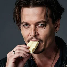 portrait of johnny depp eating white chocolate,photorealiatic,hyperdetailed,hyperrealistic,studio lighting,studio photography,professional photography,professional lighting,detailed face,3 point lighting,4k,digital art,ultra realistic,ultra detailed,art by greg rutkowski,dramatic