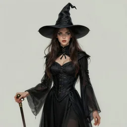 full body portrait of a young witch, true anatomy, detailed face, highly detailed, by frank frazetta and boris vallejo