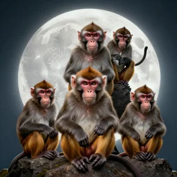 some angry monkeys on the moon, cool, art