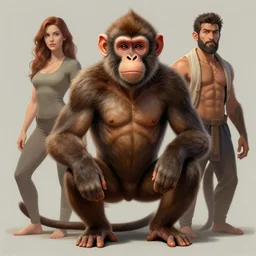 muscular monkey , digital art by Mandy Jurgens and Irina French and Heraldo Ortega , hyperdetailed, artstation, cgsociety