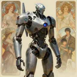 expressive digital concept art of a high - tech robot on a depth of field background, artstation, award - winning realistic sci - fi concept art by jim burns and greg rutkowski, beksinski, a realism masterpiece, expressive color palette, james gilleard, bruegel, alphonse mucha, and yoshitaka amano