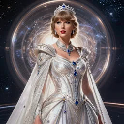 taylor swift as a princess of trantor, capital of the galactic empire, 1 2 0 0 0 years in the future, intricate, elegant, highly detailed, digital painting, artstation, concept art, smooth, sharp focus, illustration, art by frank frazetta, william mortensen, arny freytag